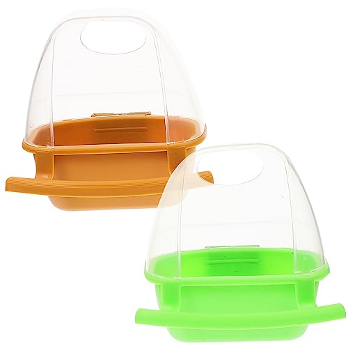 Toddmomy 2Stücke Hängende Vogelfutterspender für Käfige Spritzwassergeschützte Vogelfutterbox für Papageien Nymphensittiche und Tauben Praktische Futterbecher mit Clip Design von Toddmomy
