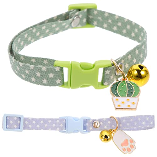 Toddmomy 2Stücke Katzenhalsband mit Anhänger Atmungsaktives Verstellbares für Kätzchen und Süßes Design für Tägliches und Besondere Anlässe von Toddmomy