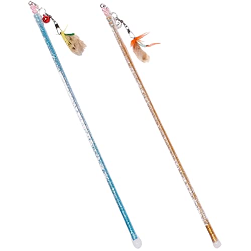 Toddmomy 2Stücke Interaktive Katzenangel Katzenspielzeug für Kätzchen Indoor Spielzeug mit Akkordeon Stab Stimulation Jagdinstinkts Leicht Verstaubar von Toddmomy