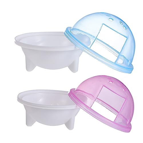 Toddmomy 2stücke Kleintierbadezimmer Für Hamster Badewanne Aus Transparentem Kunststoff Mit Abdeckung Um Streu Einzudämmen Geeignet Als Zubehör Für Hamsterkäfige von Toddmomy