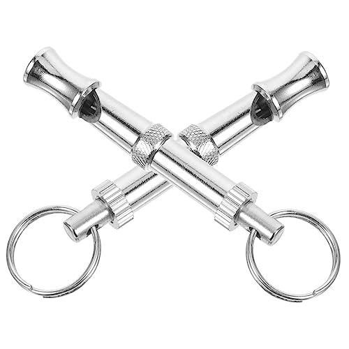 Toddmomy 2Stücke Metall Hundepfeife Pfeife für Effektives Hundetraining für Große und Kleine Langlebig und Tragbar mit Praktischer Handschlaufe von Toddmomy