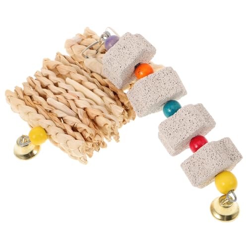 Toddmomy 2stücke Papagei Spielzeug Mit Glocke Hängen Kauen Spielzeug Für Papageien Haustier Vogel Steinblöcke Zähne Schleifen Blöcke Papageien von Toddmomy