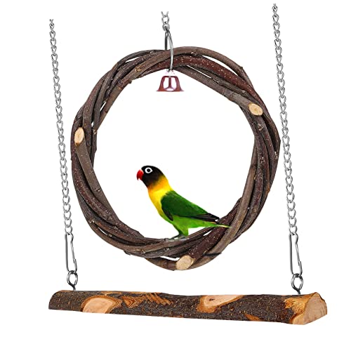 Toddmomy 2stücke Holz Schaukel Für Vögel Natürliche Holzspielzeuge Für Papageien Und Kleine Vögel Mit Aufhängung Fördert Intelligenz Und Koordination Käfigzubehör von Toddmomy