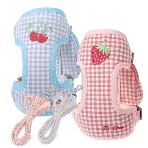 Toddmomy 2Stücke Teiliges Geschirrrucksack Für Kleine Abnehmbares Hundegeschirr Mit Leine Langlebiges Modisches Karomuster Für Und Training von Toddmomy