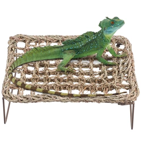 Toddmomy 2er-Pack Handgewebte Reptilien-hängematte Bartagamenbett Eidechsenliege Naturfaser Atmungsaktiv Abnehmbar Waschbar von Toddmomy