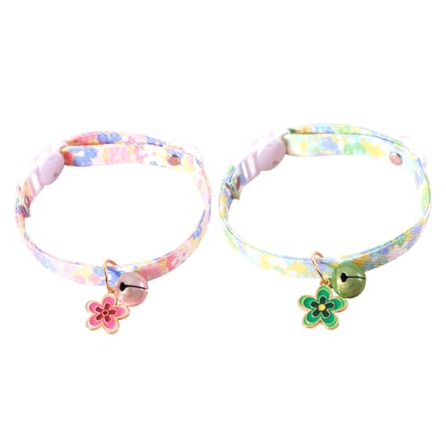 Toddmomy 2stücke Verstellbares Katzenhalsband Mit Blütenanhänger Und Glocke Dekoratives Für Atmungsaktives Und Hautfreundliches Material Für Haustierpartys Und Alltag von Toddmomy