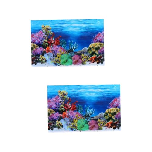 Toddmomy 2st Hintergrund 3D Zoll Fisch Unterwasserkulisse Terrarium-dekor Aquarium-Plakat Hintergründe Bild -dekor Zubehör Für Aquarien Tapetenkleber X Aufkleber Klebstoff Das Meer von Toddmomy