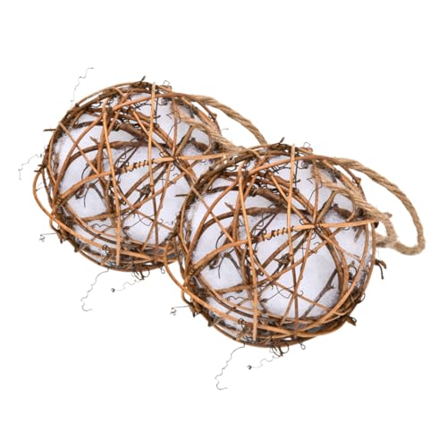 Toddmomy 2stücke Rattanball Kauspielzeug Für Vögel Hängendes Spielzeug Für Wellensittiche Kauspielzeug Für Papageien Vogelspielzeug Für Mehr Spaß Im Käfig von Toddmomy