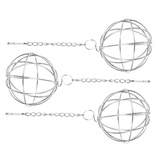 Toddmomy 3 Stück Edelstahl Futterball mit Aufhängung für Kaninchen und Kleintiere Platzsparender Heu Futterspender mit Stabilem Design für Käfig und Balkongebrauch von Toddmomy