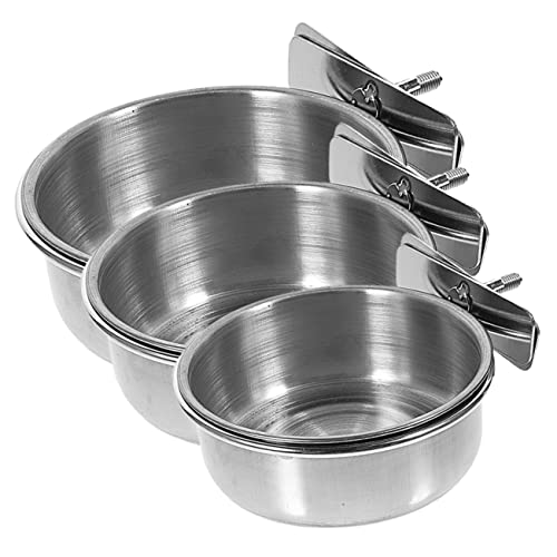 Toddmomy 3 Stück Hängebecher Für Papageienkäfige Flasche Wachtel Taube Kolibri Wellensittichfutter Für Käfige Brunnen Hydro Vogelkäfig-fruchtspieß Futterspender Coop Silver Rostfreier Stahl von Toddmomy