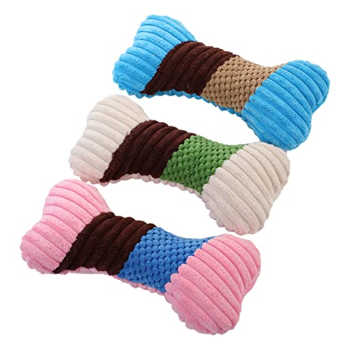Toddmomy 3 Stück Interactive Dog Toys Plush Toy hundenapf Set hundespielzeuge quietschend Welpenspielzeug Kauknochenspielzeug für Welpen Hundespielzeug lustig Plüsch von Toddmomy