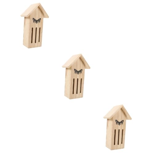 Toddmomy 3 Stück Schmetterlingshaus Futterspender Aus Holz Schmetterlings Futterspender Aus Holz Zum Aufhängen Schmetterlingshaus Schmetterlings Gartendekoration Holz Hängehaus Garten von Toddmomy