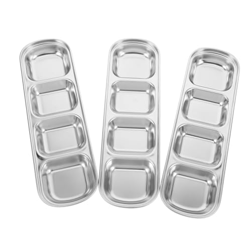 Toddmomy 3 Stück Teiliges Futternapf mit Fächern Kompakte Leichte Futterschale für Kleine Haustiere Tragbares Futter und Wasserspender Tablett für Hunde und Katzen für Reisen und Outdoor von Toddmomy