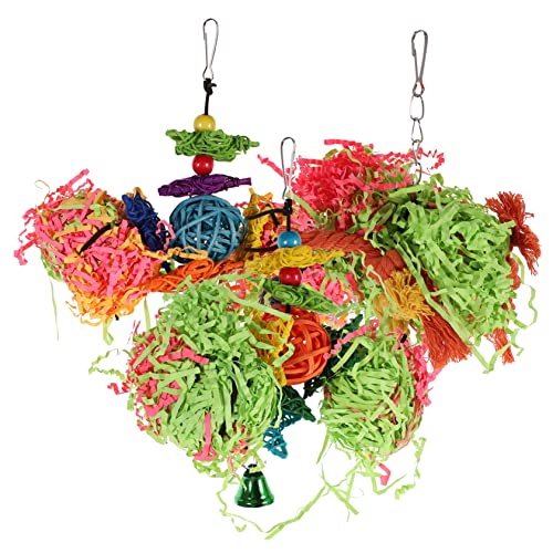 Toddmomy 3 Stück Teiliges Papageienspielzeug Set Bissfestes Verschleißfestes Vogel Kauspielzeug mit Baumwollseil Bunte Hängende Schaukel für Wellensittiche und Käfigvögel Zufällige Farbe von Toddmomy