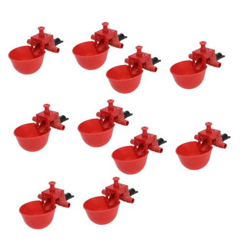 Toddmomy 30 Stück Automatische Trinkschale Wasserspender für Hühner Hühner-Trinkbecher geflügel tränke wasserbecken Vogeltränke automatische Tränke Futterbehälter für Geflügel Plastik rot von Toddmomy