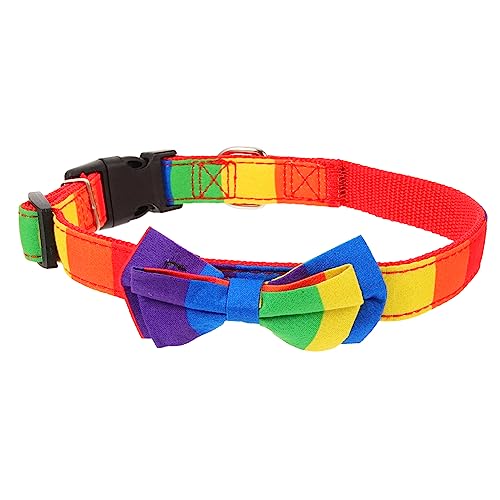 Toddmomy 3St Haustierhalsband verstellbares Hundehalsband Dickes Hundehalsband Katzenhalsbänder in Regenbogenfarben entzückendes Katzenhalsband Kätzchen schmücken Krawatte Zubehör Stoff von Toddmomy