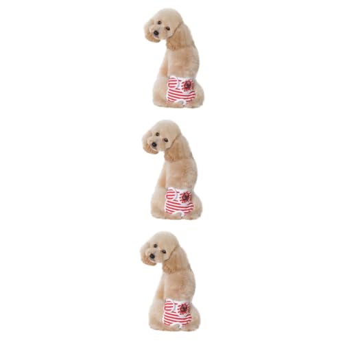 Toddmomy 3st Dessous-kostüm Hundewindeln Welpenwindeln Kleid Für Mädchen Kleine Hunde-Outfits Kleines Hundekostüm Physiologische Hosen Wiederverwendbare Welpenwindel Haustier Rot Höschen von Toddmomy