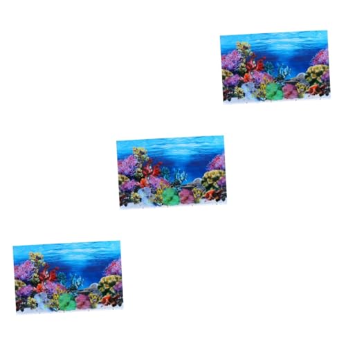 Toddmomy 3st Wandaufkleber Papier 3D-Bilder Aquarien -dekor Aquarium Hintergrundbild Hintergrund 3D 10-gallonen-Aquarium Aquarium Aufkleber Hintergrund Terrarium X Das Meer Etikett Glas von Toddmomy