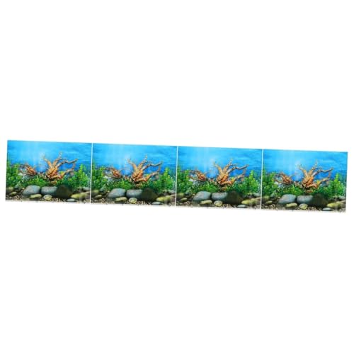 Toddmomy 4 Stück Aquarium Hintergrundaufkleber Pflanzenposter Aquarium Dekoration Aquarium Papierhintergrund Aquarium Aufkleber Fischaquarium Botanische Aufkleber Koralle von Toddmomy