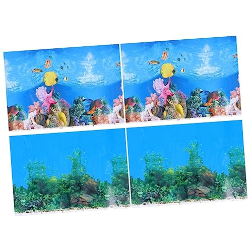 Toddmomy 4 Stück Aquarium Hintergrundpapier Aquarium-Hintergrund Unterwasser-Hintergrundbild Aquarium Poster Aquarium-Poster Terrarium Wandaufkleber 3D-Aquarium-Aufkleber Aquarium-Plakat von Toddmomy