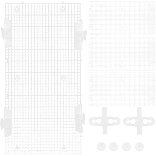 Toddmomy 4 Stück Aquarium Separator Teiliges Transparente Trennwand für Fischbecken Isolation Gitter mit Saugnäpfen für Verschiedene Fischarten Langlebig und Installieren von Toddmomy