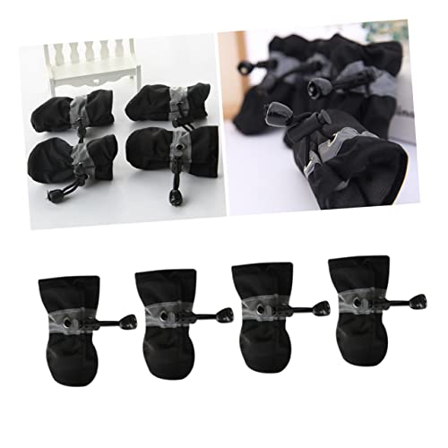 Toddmomy Praktische Haustierschuhe Hundestiefel 4 Paar Soft- Regenschuhe Für Hunde Schwarz 6 - Sohle von Toddmomy