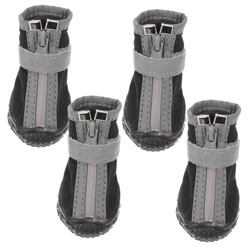 Toddmomy 4 Stück Haustierschuhe Hund Stiefeletten Schutz Wasserdicht Größe Pfote Klein Welpenstiefel Katzenschuhe Schuhe Für Katzen Welpenschuhe Black Gummi von Toddmomy
