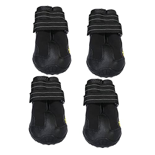 Toddmomy 4 Stück Haustierschuhe Hunde Pfote Schuhe für heiße Straßen mit Beschützer Griff Greifer Anti-Rutsch-Schuhe für Haustiere rutschfeste Schuhe für welpen Stoff Black Toddmomy 4 Stück Haustierschuhe Hunde Pfote Schuhe für heiße Straßen mit Beschützer Griff Greifer Anti-Rutsch-Schuhe für Haustiere rutschfeste Schuhe für welpen Stoff Black von Toddmomy