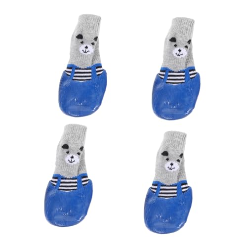 Toddmomy Hundeschuhe 4er-Pack Hundesocken Für Hunde Cartoon-Design Bequemes Robustes Schuhwerk von Toddmomy