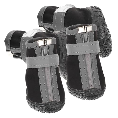 Toddmomy 4 Stück Haustierschuhe Wasserdicht klein Größe Stiefeletten Stichworte Dog Shoes for small Dogs Paws pfotenschutz hundeschuhe Schuhe für Katzen Schuhe für Hunde Stoff Black von Toddmomy