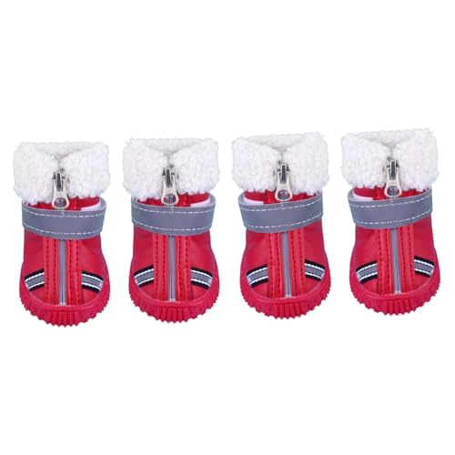 Toddmomy 4stücke Teiliges wasserdichte Hundeschuhe Aus Dickem Baumwollmaterial Für Winter rutschfeste Pfotenstiefel Für Kleine Bis Mittelgroße Hunde Für Schnee Und Outdoor-aktivitäten von Toddmomy