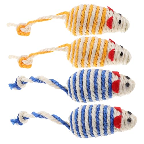 Toddmomy 4 Stück Kätzchen Haustiere Katzenspielzeug Süßes -Kätzchen- Spielzeugmaus Katze lustiges Katzenspielzeug Mäuse Sisal Toddmomy 4 Stück Kätzchen Haustiere Katzenspielzeug Süßes -Kätzchen- Spielzeugmaus Katze lustiges Katzenspielzeug Mäuse Sisal von Toddmomy