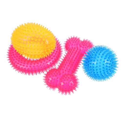 Toddmomy 4 Stück Quietsch-Hundespielzeug für mittelgroße und große Hunde, stachelige Welpenbälle, Fußball, Welpen-Kauspielzeug für Kauer, Training zum Apportieren Toddmomy 4 Stück Quietsch-Hundespielzeug für mittelgroße und große Hunde, stachelige Welpenbälle, Fußball, Welpen-Kauspielzeug für Kauer, Training zum Apportieren von Toddmomy