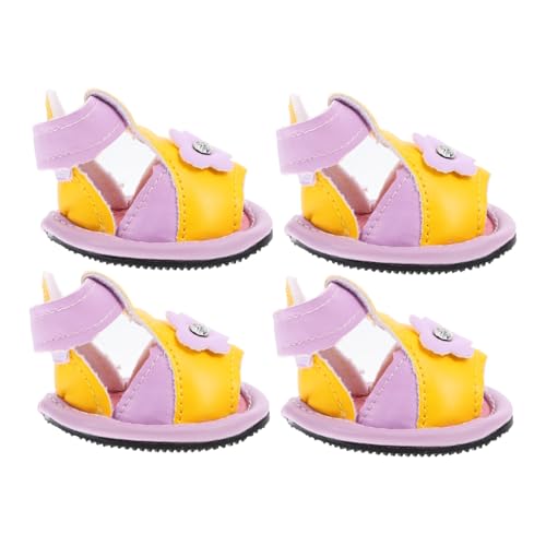 Toddmomy 4 Stück Sandalen Für Hunde Atmungsaktiv Stiefel Für Hunde Größe Hundeschuhe Kleiner Hund Strand Sommer Schutz Haustiere Hundestiefel Hund Sandalen Kleine Hundebereich Violet Pu von Toddmomy