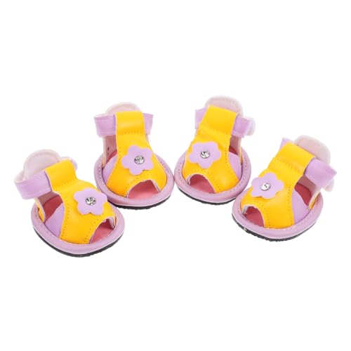 Toddmomy Atmungsaktive Hundeschuhe 4er-Pack Hundesandalen Welpenstiefel Blumenmuster Für Hunde Toddmomy Atmungsaktive Hundeschuhe 4er-Pack Hundesandalen Welpenstiefel Blumenmuster Für Hunde von Toddmomy