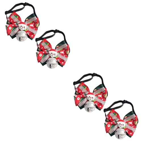 Toddmomy 4 Stück Weihnachtsfest Hundehalsband Hund Glocke Halsband Feiertagshundehalsfliege Winter Hundehalsband Hundepflegezubehör Schleifenhalsband Für Hunde Haustier Halskette von Toddmomy