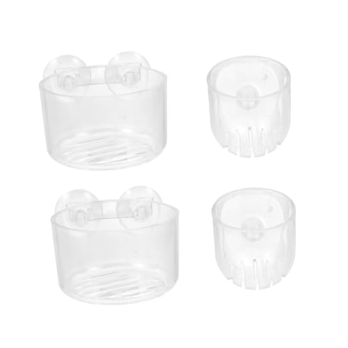Toddmomy 4stücke Teiliges Acryl-Aquarium Futterbecher Mit Saugnäpfen Robuste Futterstation Für Fische Und Garnelen Geeignet Für Süßwasser-aquarien Transparentes Design Zur Einfachen von Toddmomy