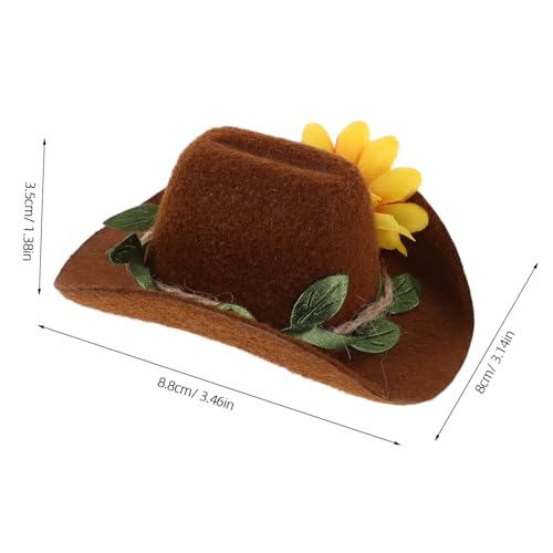Toddmomy 4 Stücke Teiliges Verstellbares Mini Kostüm Hut aus Filz für Kleine Haustiere Wie Hühner Hamster Meerschweinchen und Vögel Leichter Western Stil für Farm Events und Alltagsgebrauch von Toddmomy