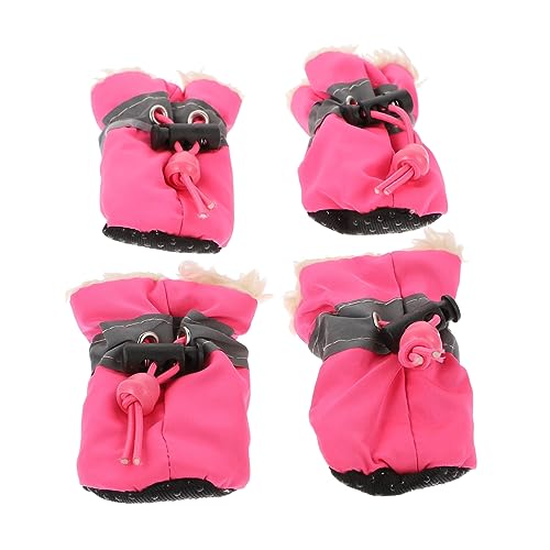 Toddmomy 4Stücke Hundeschuhe Für Kleine Und Katzen Wärmeschutz Und rutschfeste Pfotenprotektoren Für Winter Und Outdoor Aktivitäten Reflektierende Elemente Für von Toddmomy