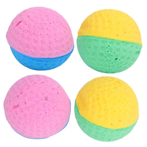 Toddmomy 4Stücke Katzenspielzeug Pack Latex Schwammkugeln Zufälligen Interaktive Spielbälle Zur Katzenspielaktivität Und Vermeidung Von Kratzern An Möbeln von Toddmomy