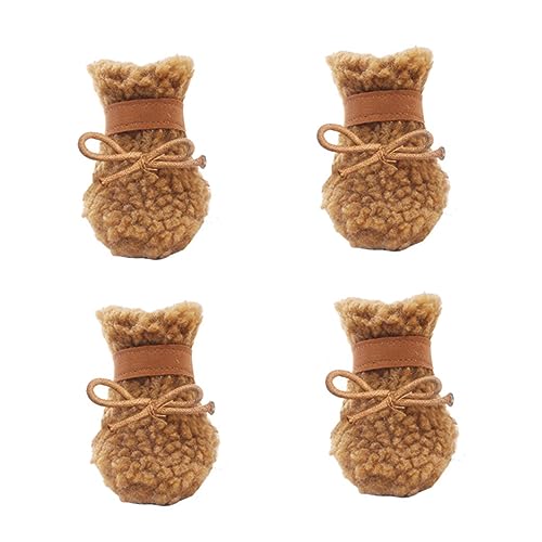 Toddmomy 4stücke Winter Hundeschuhe rutschfeste Schneeschuhe Für Große Hunde Plüsch Design Für Komfort Und Wärme Im Freien Braun von Toddmomy