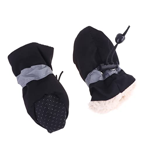 Toddmomy 4Stücke rutschfeste Hundeschuhe Wetterfeste Für Haustiere Dicke Plüsch Fußabdeckung Mit Weicher Sohle Für Winter von Toddmomy
