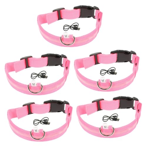 Toddmomy 5 Sätze Hundehalsband Kragen reflektierendes Haustierhalsband leucht Halsband Leuchthalsband leuchtendes Haustierhalsband Hund beleuchtetes Halsband Kleiner Hund von Toddmomy