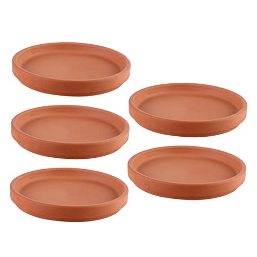 Toddmomy 5 Stück Blumentopfmatte Tablett Töpfe für Pflanzen kreisförmig Topfplatten für Pflanzen klein groß Clay Saucer for Flower Pot Topf unterteller Terrakotta Chocolate von Toddmomy