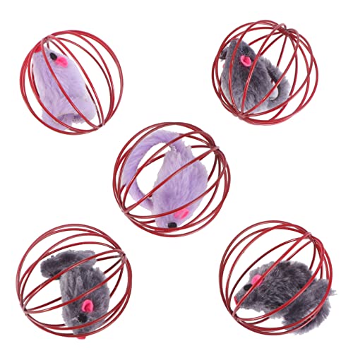 Toddmomy 5 Stück Käfig Mausspielzeug Katzenspielzeug Interaktiver Ball Katzenstiftspielzeug Katzenmaus Katze Nip Katze Automatisch Automatisiertes Katzenspielzeug Einzigartiges von Toddmomy