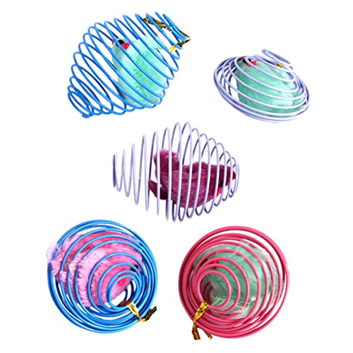 Toddmomy 5 Stück Teiliges Katzenspielzeug aus Plüsch Mäuse Interaktives Training und Fitness Spielset Fördert Aktivität und Neugier Geeignet für Katzen zur Unterhaltung und Zufällige Farbe von Toddmomy