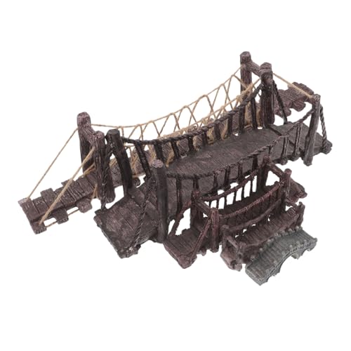 Toddmomy 5 Stück Teiliges Miniatur Gartenbrücken- Naturnahe Faderesistente Resin-suspensionsbrücken für Aquarium-Dekoration Fördert Lebendige Fischbewegung Detailreiche Micro-Landschaft für von Toddmomy