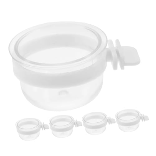 Toddmomy 5Stücke Abnehmbare Transparente Vogel Futter und Wasserschalen für Käfige aus Hängendes Haustierzubehör für Papageien für Tägliche Fütterung von Toddmomy