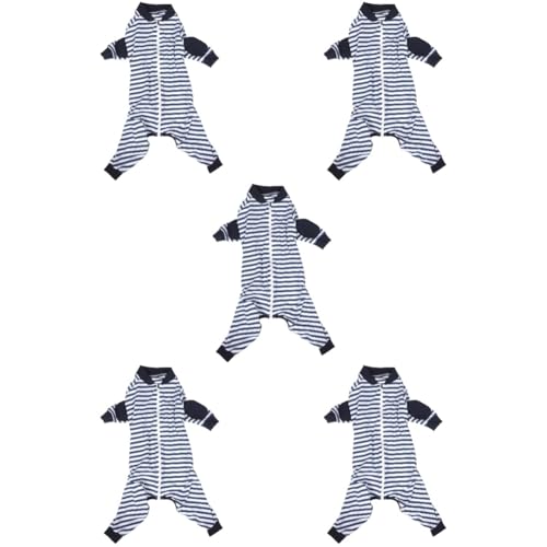 Toddmomy 5st Sommerkleider Gestreiftes Hemd Sommer-Outfit Haustierkleidung Pyjama Für Welpen Kleider Für Den Sommer Hundebody Hundet-Shirt Welpenkleidung Hündchen Baumwolle 2XL Großer Hund von Toddmomy