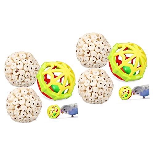 Toddmomy 6 STK Vogel Spielzeugball Bird Toys Vogelspielzeug Kautrainingsspielzeug Hamsterzubehör Vogelkäfig Hasenspielzeug Conures-Spielzeug Vogelballspielzeug Nahrungssuche von Toddmomy